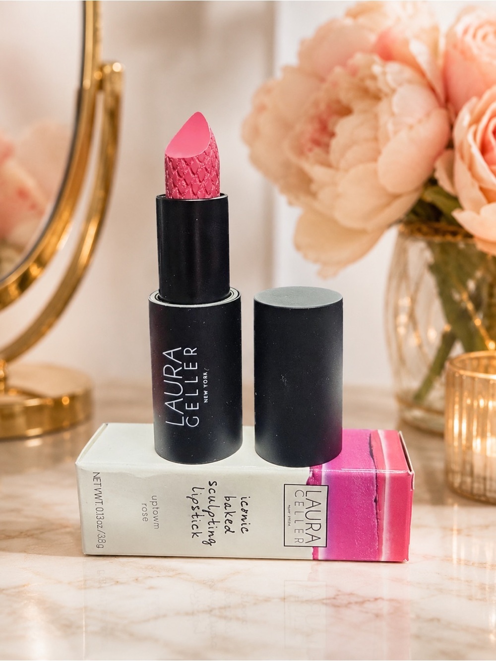 Laura Geller Iconic Baked Sculpting Lipstick Uptown Rose 0.13 oz NIB